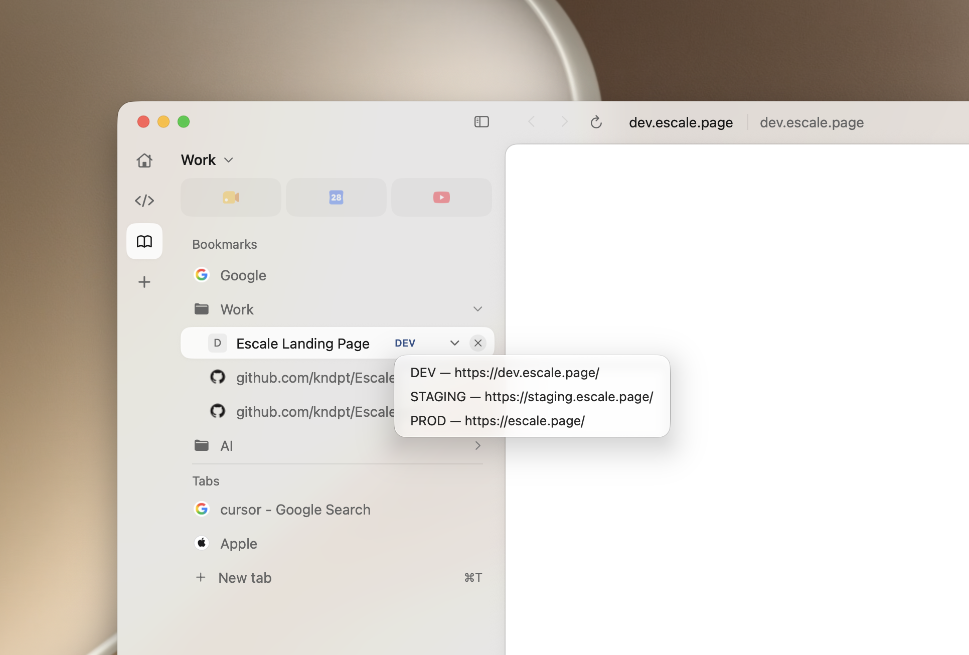 Escale Browser screenshot 2