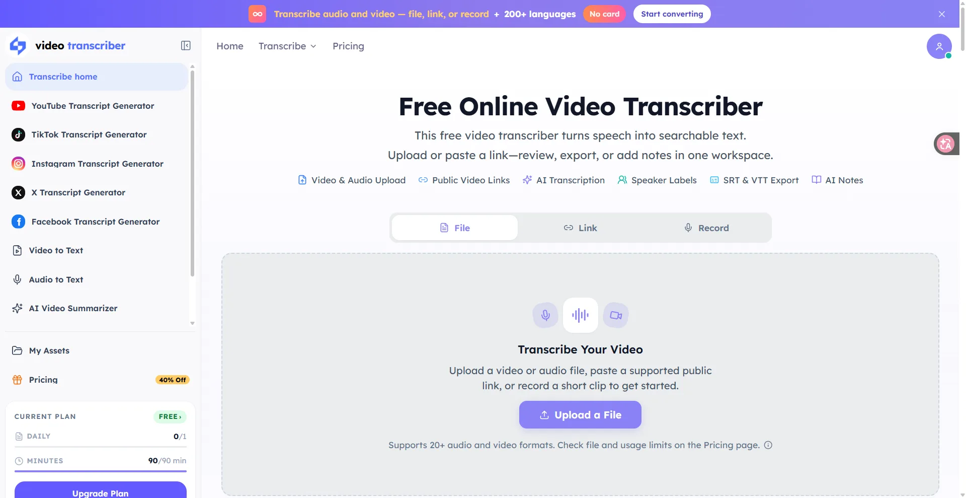 videotranscriber screenshot 1