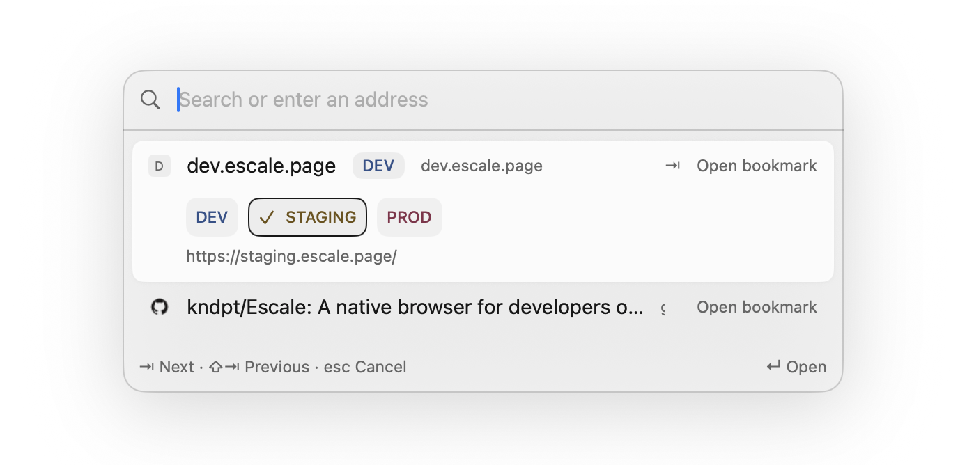 Escale Browser screenshot 1